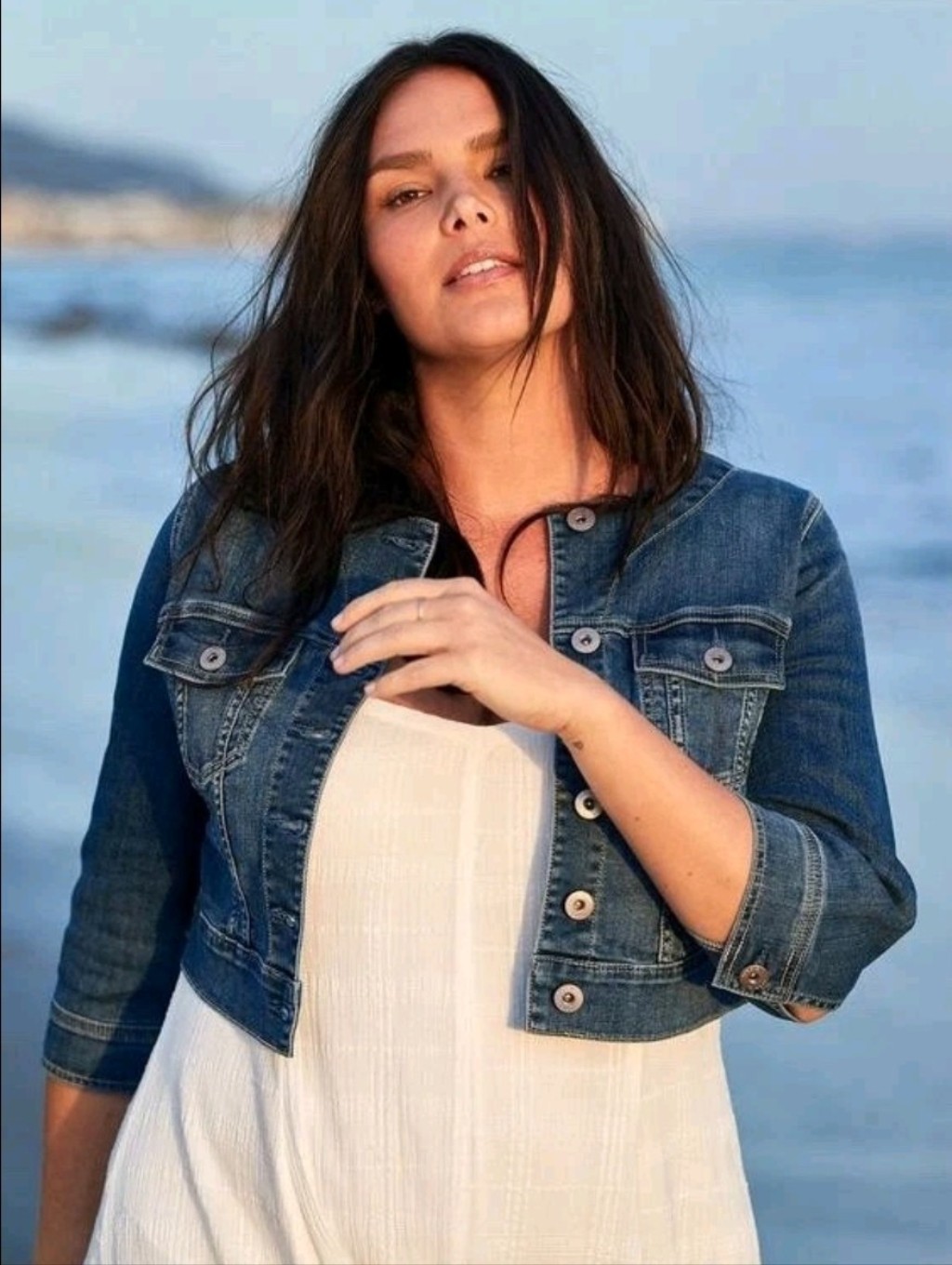 Torrid Denim Jacket Cropped Collarless Blue Wash Womens Size 5 Stretch